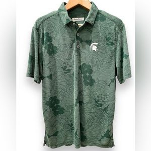 Tommy Bahama MSU Spartans Floral Polo short sleeve collared shirt Michigan State